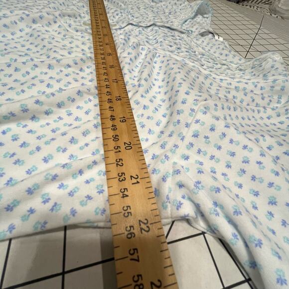 NWT MISS ELAINE COTTON MEDI NIGHTGOWN BLUE FLORAL SZ L - Picture 4 of 10